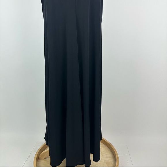 Jessica McClintock Black White Contrast Jersey Stretch Halter Dress Size 6 - Picture 10 of 12